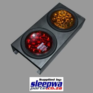 2IN1BOX Double Light Box - Red & Amber LED Light - Round 12/24volt