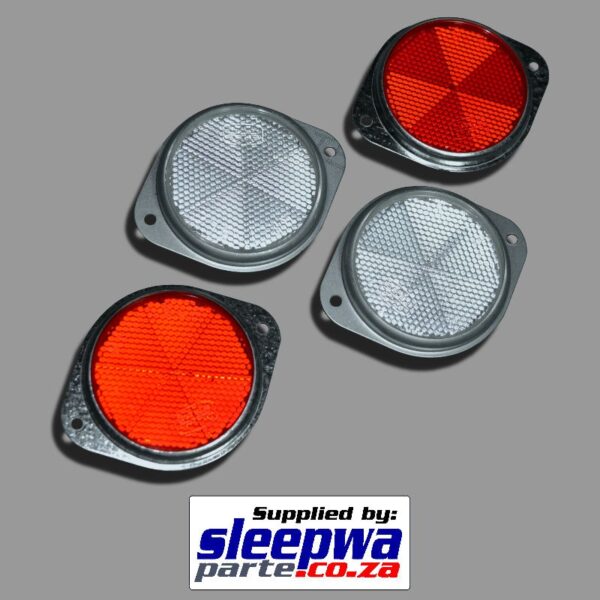 Red/White Reflectors - Round - Set Of 4