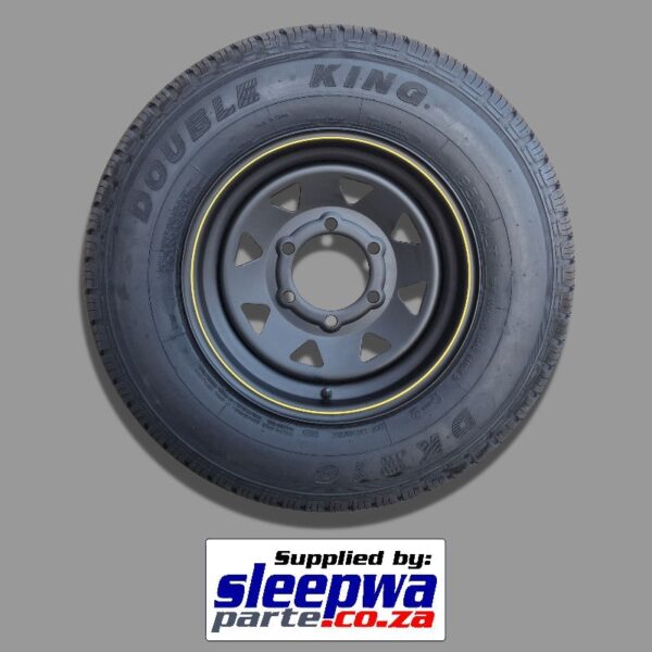 14" Black Rim & 195 R14 Tyre - Import, 6/140 PCD